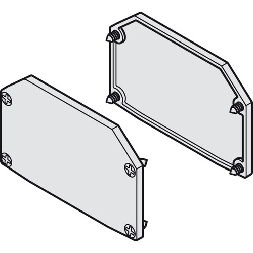 End cap set, For Clip Panel, Height 33 mm For Slido D-Line11 Silver colored