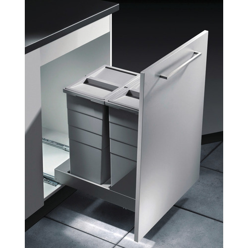 Hafele 502.25.500 Waste Bin PullOut, Double, Hailo 2 x 30.6 qts (61.2