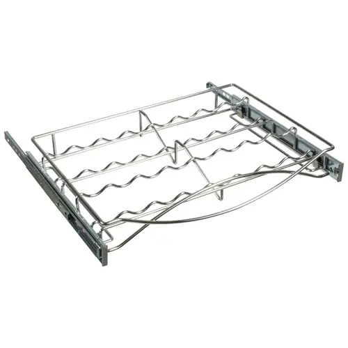 Pull-out Spice Tray, with Full Extension Slides 24" For interior cabinet width: (24") 610 mm; Stores 22 spices, chrome Chrome