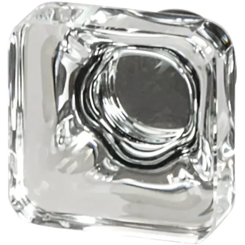 Knob, Glacio Glass, Transparent, Length: 35 mm, Width: 35 mm, Height: 33 mm, Knob diameter: 35 mm Transparent, , Base: Black