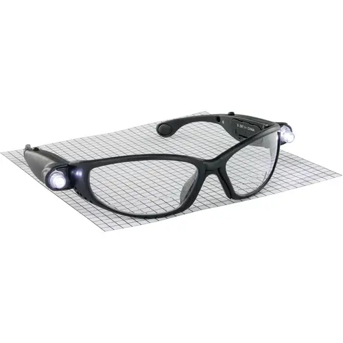 Safety Glasses, with LED, Magnification, Anti-Fog Diopter 2.5 Lightcrafters Readers, Diopter 2.5