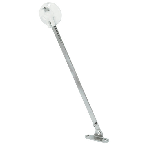 Hafele 365.75.710 Flap Stay, with Catch 190 mm Min. 7 1/2" 8 13/16" With housing, White, length: 225 mm (8 13/16") Nickel plated