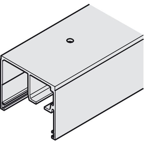 Upper Track, Pre-drilled, (2 23/32 x 2 9/32") 69 x 58 mm 19' 8 1/4" for Hawa Porta 100 GW, Aluminum, length: 6 m (19 8 1/4") Silver colored, anodized