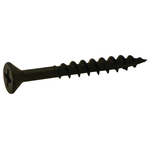 Zip-R Screw, Flat Countersunk Head, #2 Phillips Drive 6 mm 2" #6 Partially Threaded 3.5 mm Type 17, #6 x 2", Partial, Black black, Burnished