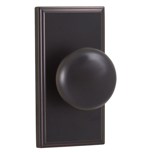 Impresa Woodward Passage Lock with Adjustable Latch and Full Lip Strike Oil Rubbed Bronze Finish