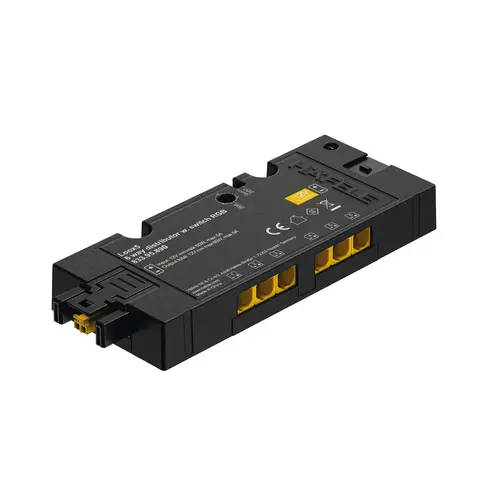 6-Way Distributor, Hafele Loox5, with Manual RGB Control, 12 V 60 W, 4 3/4" x 2" x 5/8" Black