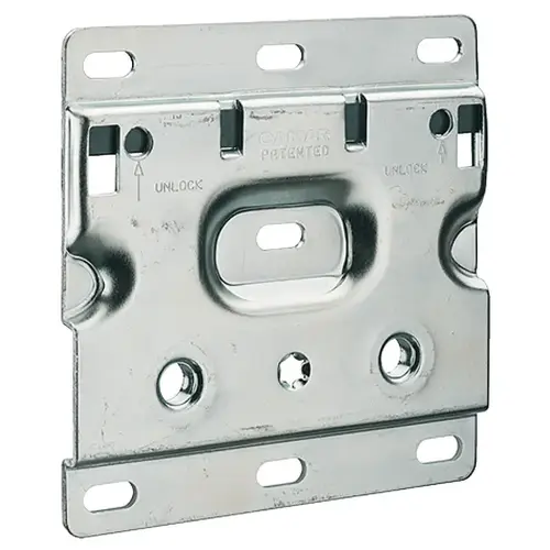 Wall Plate, With hook-off protection, for cabinet hanger for base unit galvanized Zinc plated