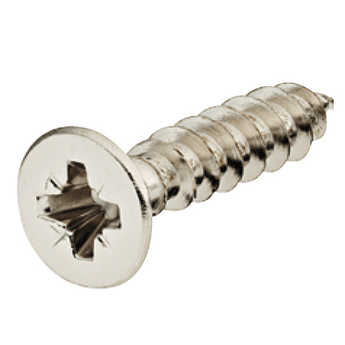 Flat Head Screw, Hospa, countersunk head, PZ, fully threaded 6 mm 15 mm 3 mm Countersunk head, Nickel Plated, Length: 15 mm, Thread diameter 3 mm Nickel plated