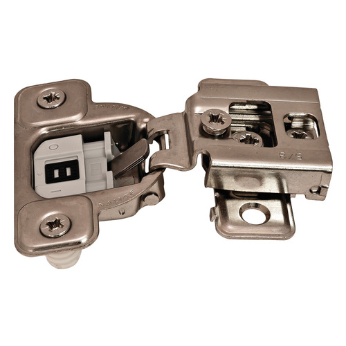 Concealed Hinge, Salice Excenthree 3-Cam, 106 degree Opening Angle, Soft Close, 1/2" Overlay CUR37D6R Titanium, press-fit, model CUR37D6R