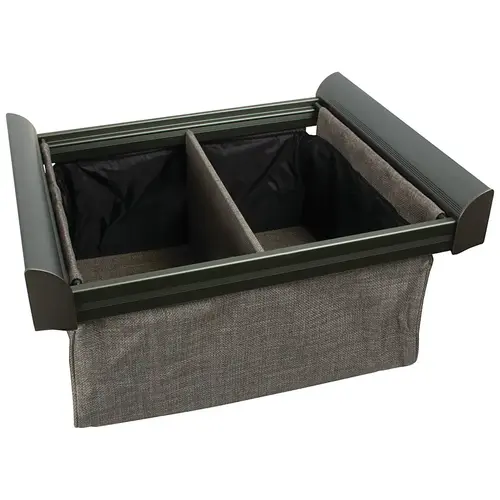 Divided Deep Drawer, TAG ENGAGE 18" Slate with slate fabric, 18" width Slate fabric, Slate