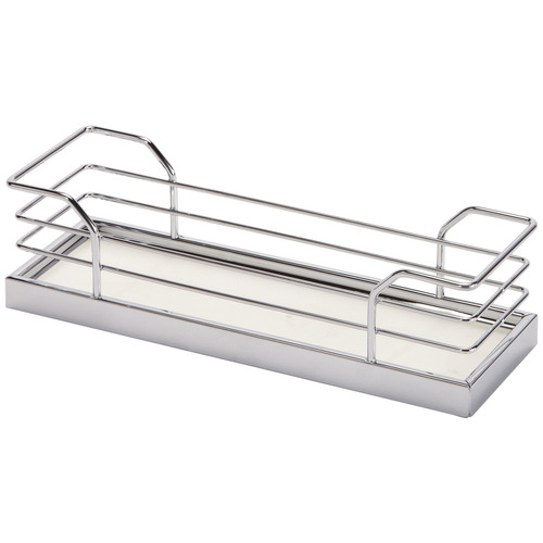 Tray Set, for Spice Rack 5" Chrome/white, width 5" Chrome/White