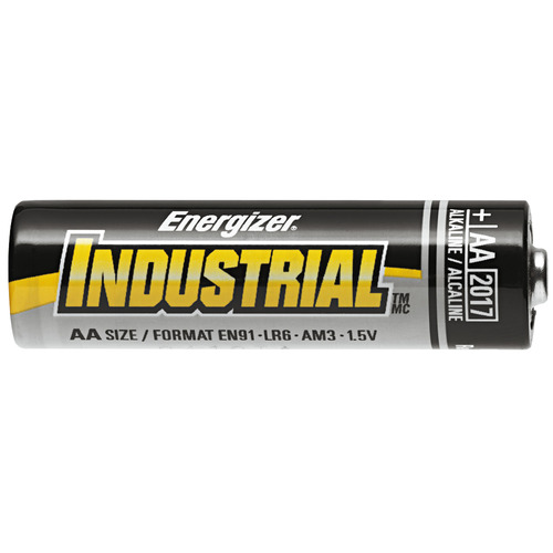 Energizer Industrial Battery, Alkaline, AA ,1.5v 4 pack, Model AABATEN