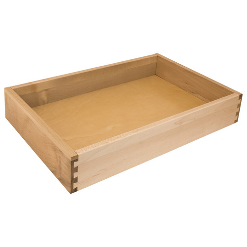 Rollout Tray, Maple 457.2 mm For 18" cabinet width; 3 1/2" tray height; Frameless Plastic coated white aluminium, RAL 9006