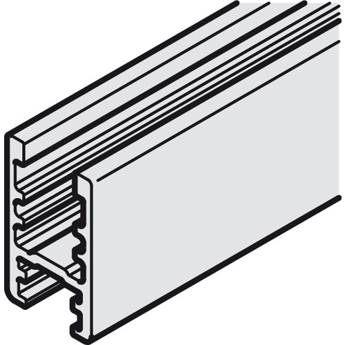 Glass Fixing Profile, Top and Bottom, for Glue Fixing For Hawa Clipo IF, Length: 2500 mm Silver colored, anodized