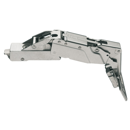 Concealed Hinge, Grass TIOMOS, 165 degree Opening Angle, Half Overlay for screw fixing 45/9.5 With soft closing mechanism for cabinets with internal drawer boxes with railing or pull-out shelves, Soft close, screw-on, model F028138563217 Nickel plated