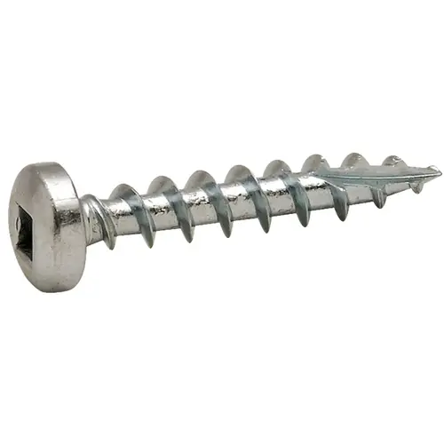 Zip-R Screw, Pan Head, #2 Square Drive 6 mm 1" #6 3.5 mm #6 x 1", Full Thread, Zinc black, Burnished