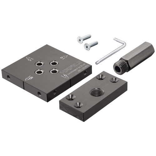 Drilling jig, For Hafele Ixconnect SC 8/60 spreading connector For panel thickness of 15,16,18 and 19 mm