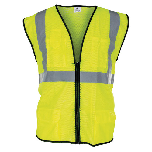 Surveyor's Vest, Class 2, Reflective Large Size L Fluorescent yellow