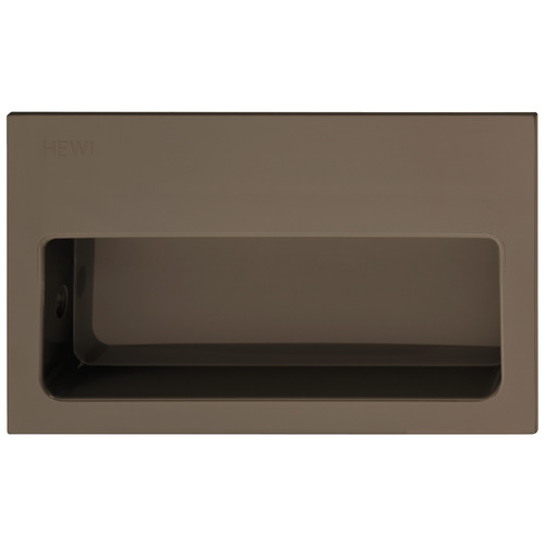 Inset Handle, HEWI, Polyamide, 100 x 60 x 15 mm (L x H x D) For sliding wooden doors, Glossy umber Umber, glossy