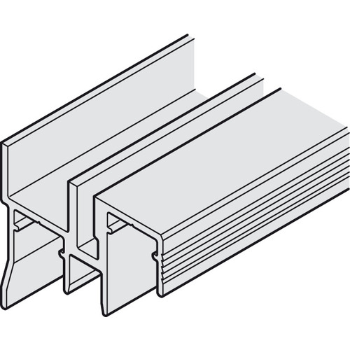 Double Upper Guide Track, Pre-drilled 8' 2 7/16" for Hawa Combino/Clipo IF/MF/VF, 2.5 m anodized