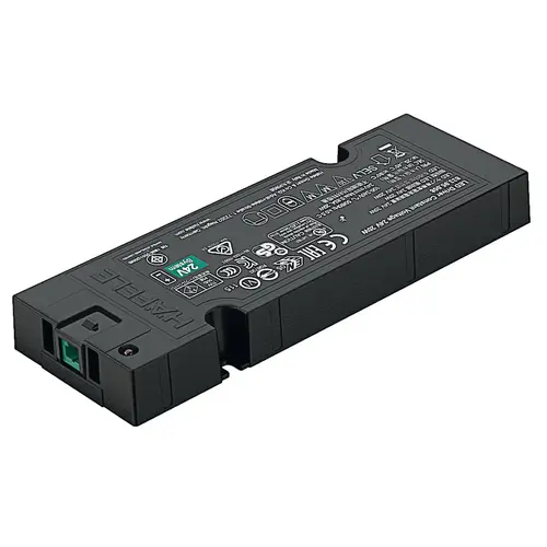 Driver, Hafele Loox5, constant voltage 24 V 140 x 50 x 16 mm 0.88 0.88 0.83 A 20 W 0.08 W 0.11 W 0.11 W 100 g 20 W, Voltage 24 V, output power: 20 W Black