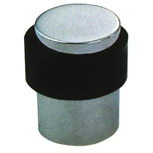 Door Stop, Floor Mounted, diameter 35 mm, Stainless Steel or Aluminum, Rubber Buffer Concealed floor fixing, Satin stainless steel satin-finish