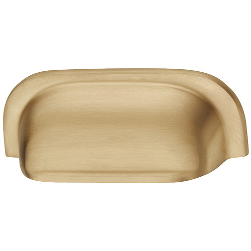 Furniture handle, Brass 64 78 x 21 mm Mulberry Collection, Brushed brass, 64 mm CTC brass plated, brushed