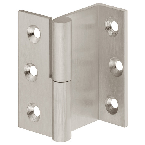 Cranked Hinge, Butting for Front-Hung Doors right Crank L1, Mounting: Right, matt nickel matt, Nickel plated