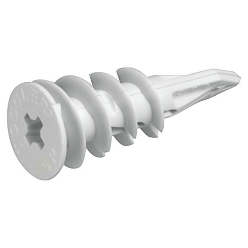 Hafele 051.18.050 Self-Drilling Drywall Anchor, SnapSkru SP Regular White