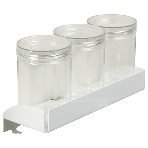 Pencil Tray with Plastic Containers, TAG Symphony Office Width: 13 1/2", matt nickel, oyster leather Leather: Oyster, Matt nickel/