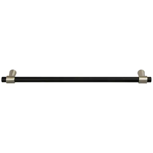 Handle, Zinc 224 Mergence Collection, Matt black/satin nickel, 224 mm CTC Base: Nickel plated, satin-finish, Inset: Black, matt