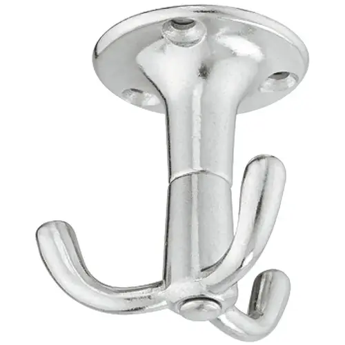 Triple Ceiling Hook, Aluminum, 3 Hook Rotating, Depth: 53 mm, height: 55 mm, width: 53 mm polished