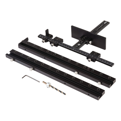 Cabinet Hardware Jig, with Shelf Pin and Long Handle Black