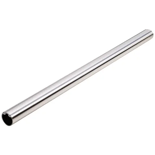 Round Wardrobe Tube, TAG Synergy Elite Collection, 8' Polished chrome, clear protective insert Chrome plated, polished