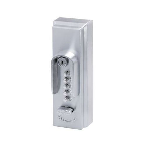 Mechanical Pushbutton Exit Trim Turnknob Lock Satin Chrome Finish