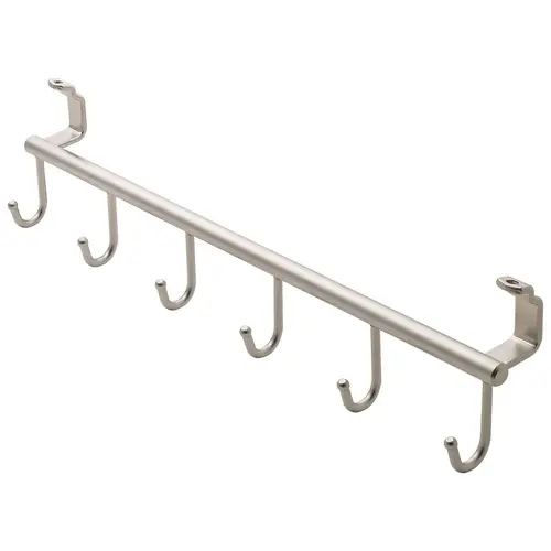 Hook Rail, Backsplash Railing System With 6 hooks, stainless steel effect Stainless steel effect