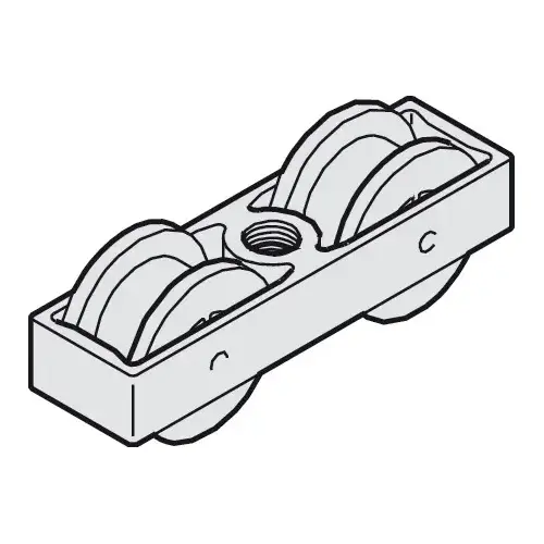 Running Gear, Double Rollers for Hawa Symmetric 80, Junior 80, Telescopic 80, Aluminum