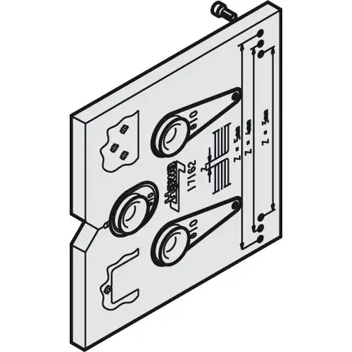 Drilling Jig for Lock, Counter Case and Lock Bracket Sliding door lock, for 1-leaf and 2-leaf glass sliding doors Anodized