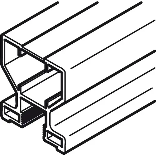 Vertical Frame Profile, for Slido R-Aluflex 80A 17' 2 11/16" 5.25 m length, black Black