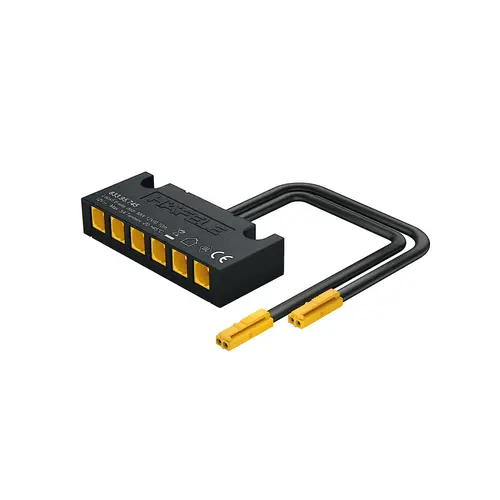 Adapter, Hafele Loox5, multi-white, for Hafele Connect Mesh 6-way distributor for Hafele Connect Mesh 6-way distributor, 60 W, Voltage 12 V, max. connected wattage 60 W Black