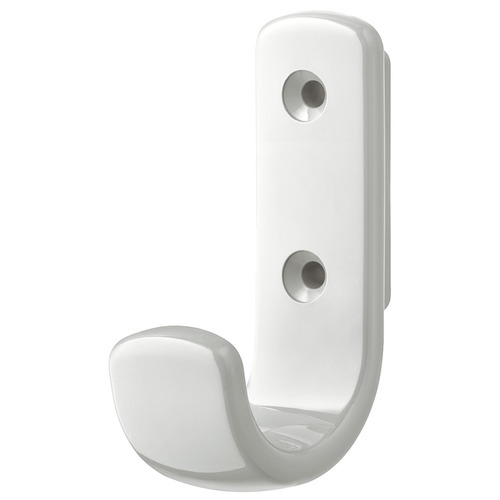 Coat Hook, HEWI, Polyamide, 75 x 24 mm (H x W) 47 mm 72 mm Without spacer Coat hook, wide range of colors, Pure white, without spacer Pure white, glossy