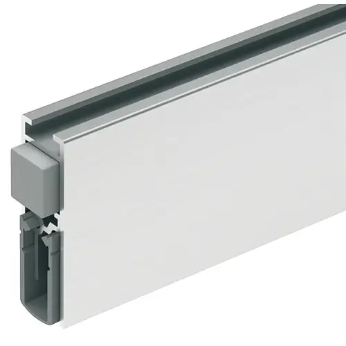 Retractable door seal, Schall-Ex Slide & Lock M-12 WS, Athmer 833 mm For sliding doors, length: 833 mm Carrier: Silver coloured Sealing profile: Grey