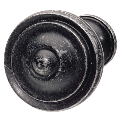 Knob, Havana Zinc alloy, antique, Black, Height: 25 mm, Knob diameter: 36 mm Black, antique