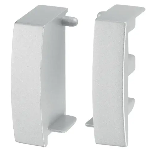 L-Profile End Cap, Zinc alloy Impressions Collection, Matt aluminum; Use with 151.85.930 Silver coloured, Matt aluminum Pair