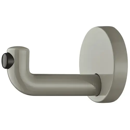 Hook with Door Buffer, HEWI, Polyamide, 70 x 105 mm Wide range of colors, Stone gray, diameter 70 mm Stone gray, glossy