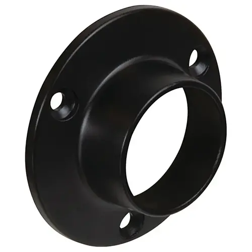 Wardrobe Tube End Support, Fully Enclosed, for diameter 33 mm (1 5/16") Heavy Duty Tube Zinc, black