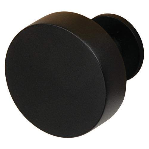 Knob, Radius, BP36864FB Steel, matt, Black, Height: 29 mm, Knob diameter: 32 mm Black, matt