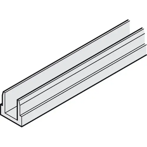 Support profile, For fixed glass panels For Hawa Junior 80 G, aluminum, silver colored anodized, length: 6,000 mm Silver colored, anodized