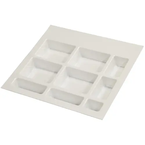 Medical Drawer Insert, Shallow, 28 mm For materials and instruments, height: 28 mm, material thickness: 2.5 mm White, high gloss laminated