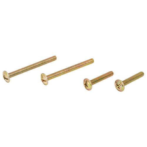 Decorative Hardware Screw, 2 pc. pack, 8-32 x 25 mm, 8-32 x 45 mm Yellow chromated